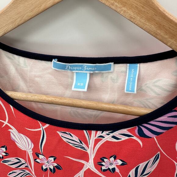 DRAPER JAMES Floral Ponte A-Line Dress Coral // XS - Picture 5 of 9